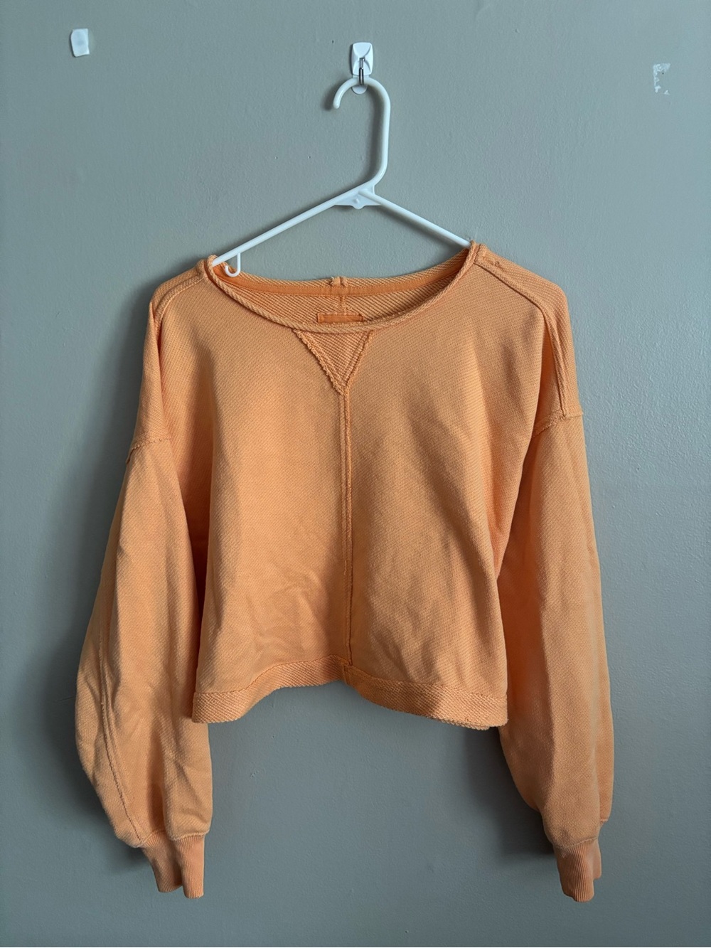 aerie Peach Cropped Crew Sweatshirt